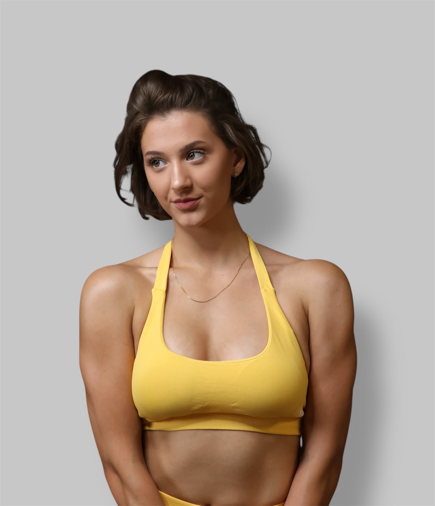 Radiance - Halter Top Sports Bra - Sunset Yellow