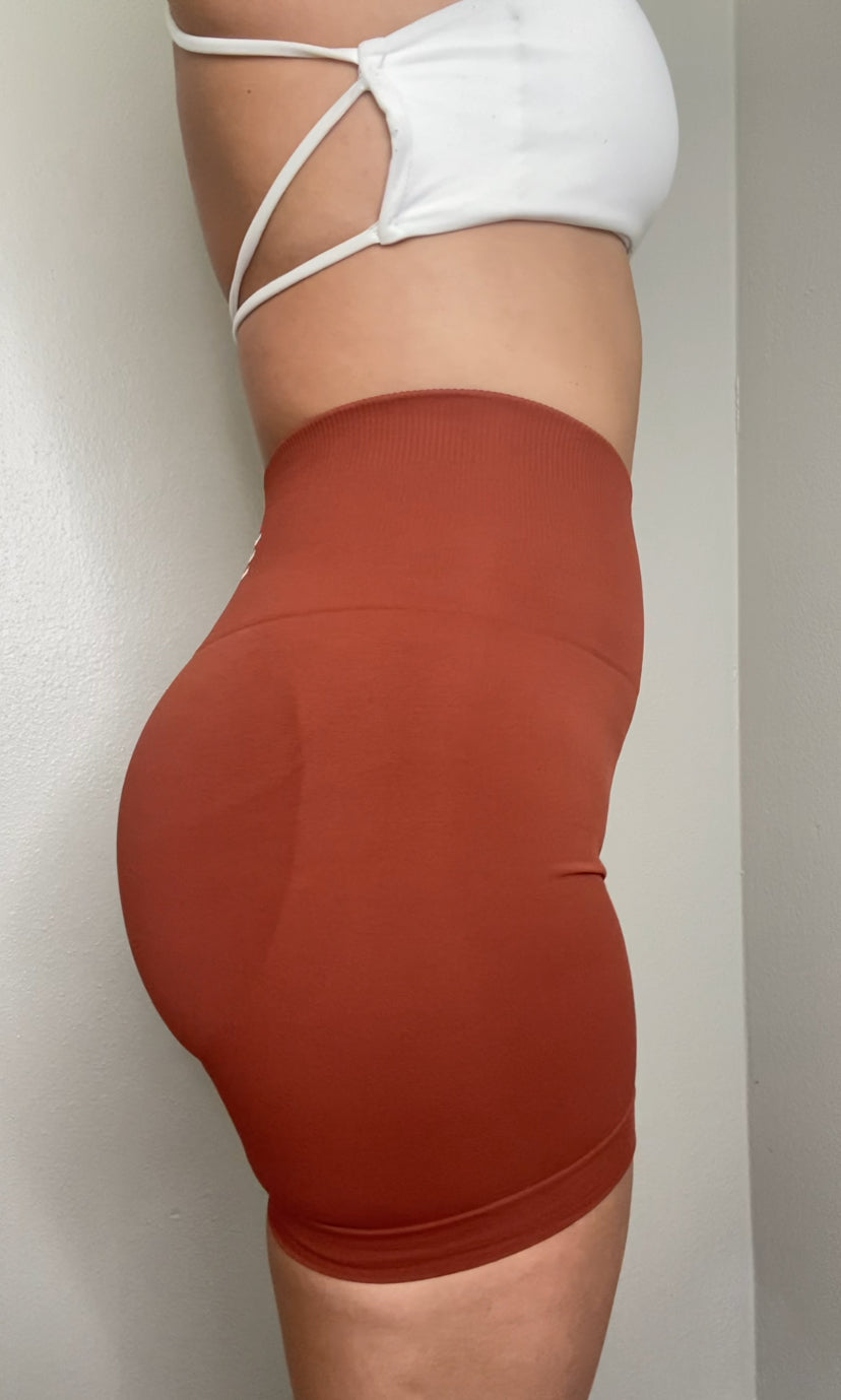 Seamless Scrunch Shorts - Burnt Orange