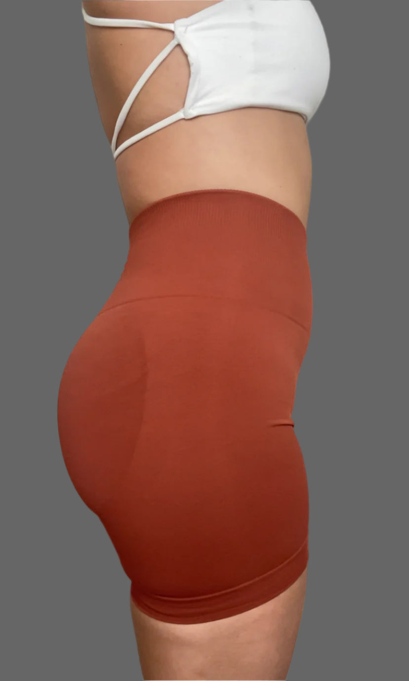 Seamless Scrunch Shorts - Burnt Orange
