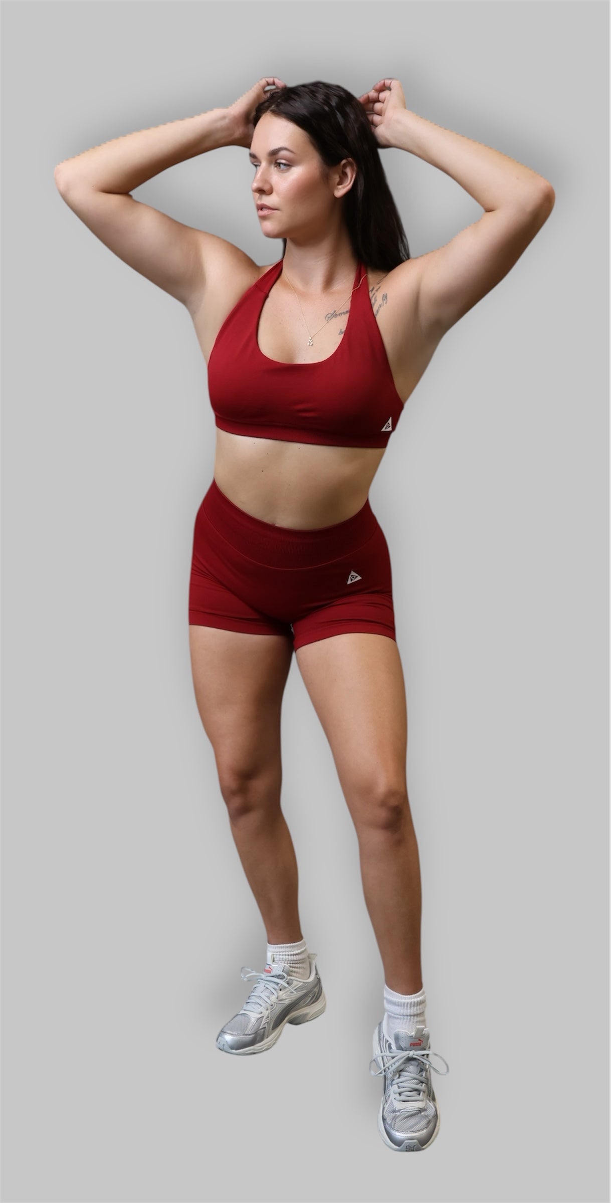 Radiance - Halter Top Sports Bra - Wine Red