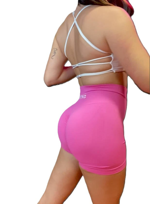 Seamless Scrunch Shorts - Bubble Gum Pink