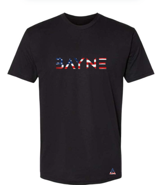 Bayne American Flag T-Shirt - Black