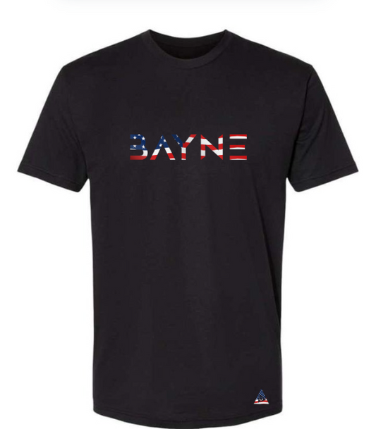 Bayne American Flag T-Shirt - Black