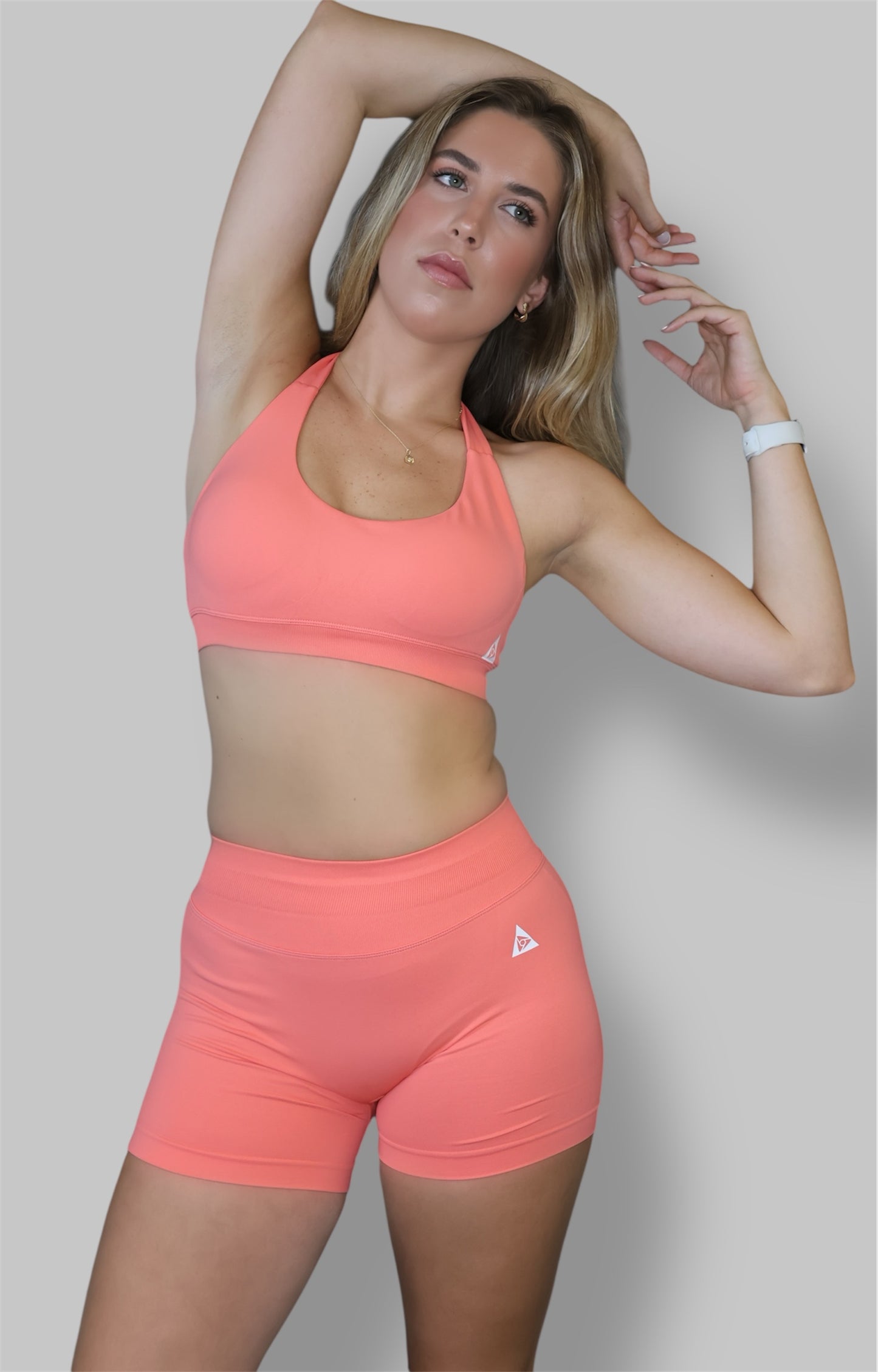 Radiance - Halter Top Sports Bra - Coral Pink