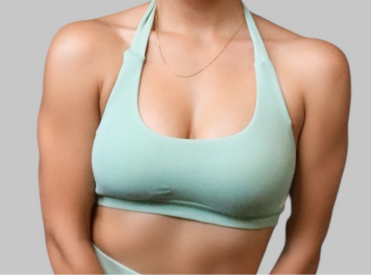Radiance - Halter Top Sports Bra - Sage Green
