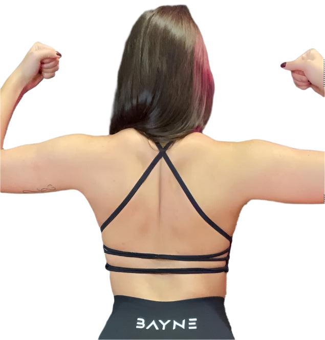 Double Looped Sports Bra - Black