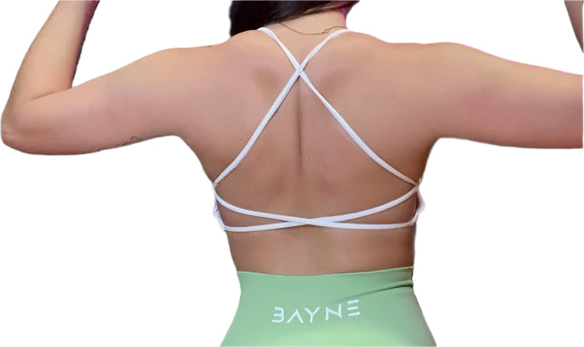 Criss Cross Sports Bra - White