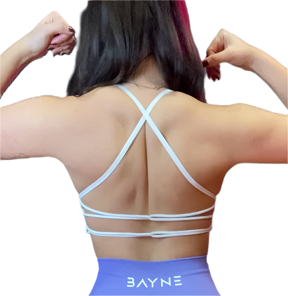 Double Looped Sports Bra - White