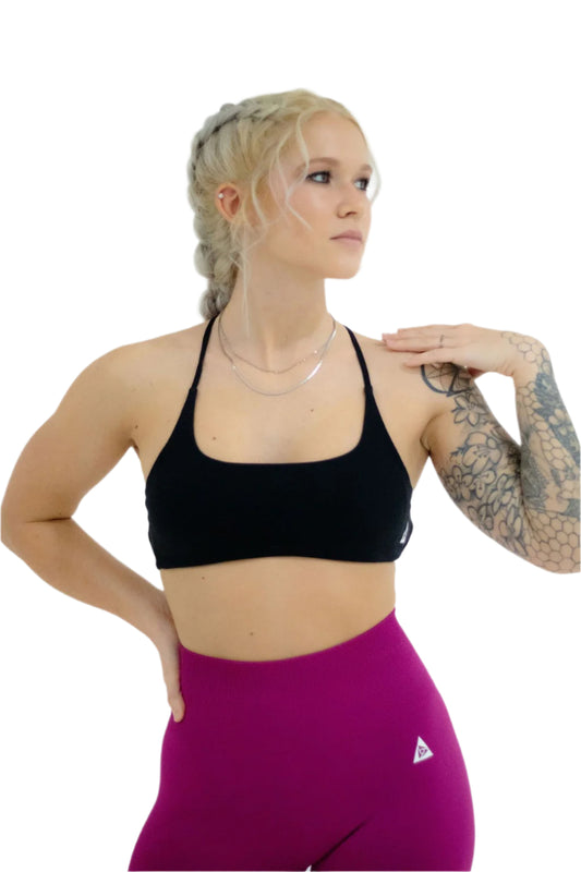 Criss Cross Sports Bra - Black