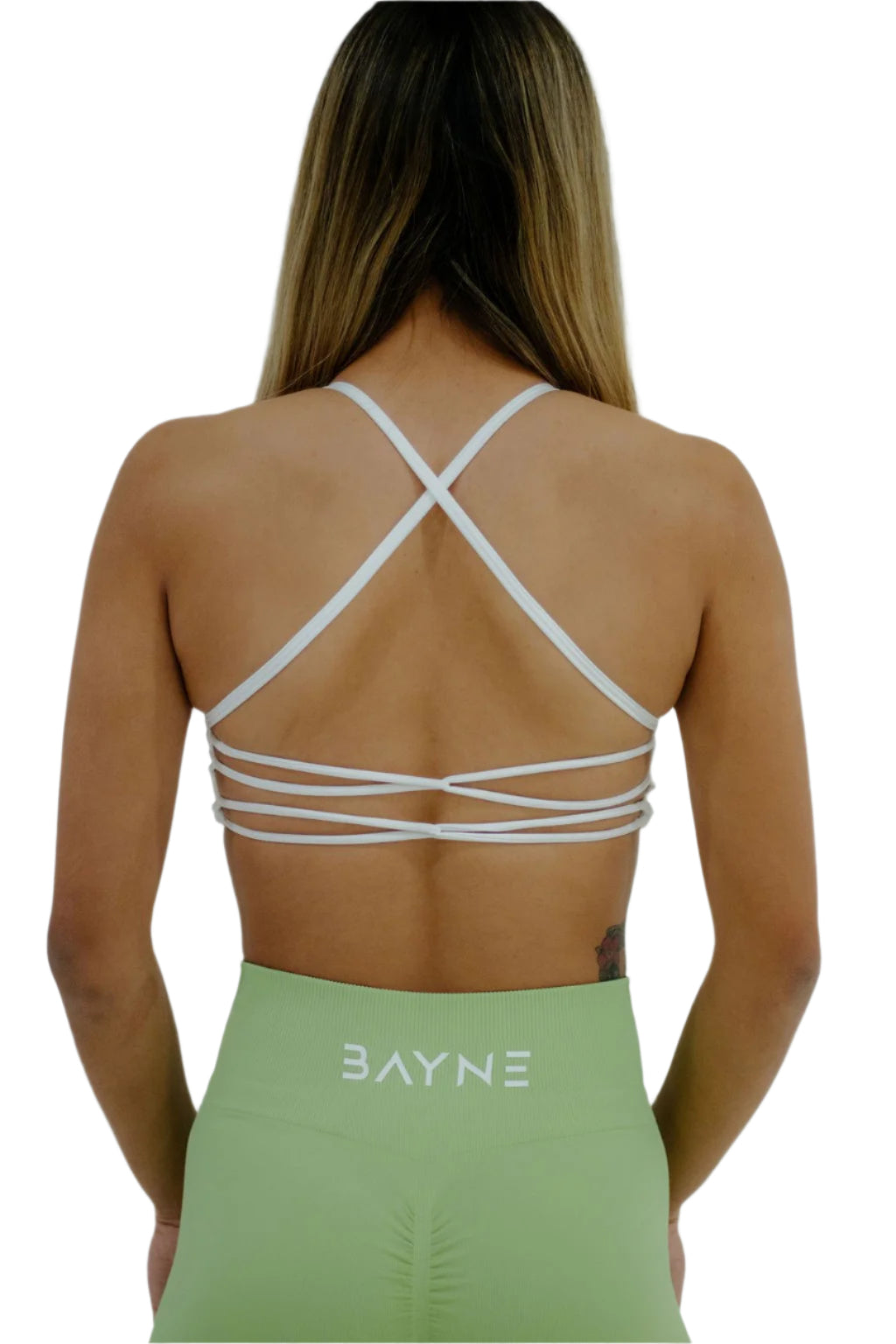 Double Looped Sports Bra - White