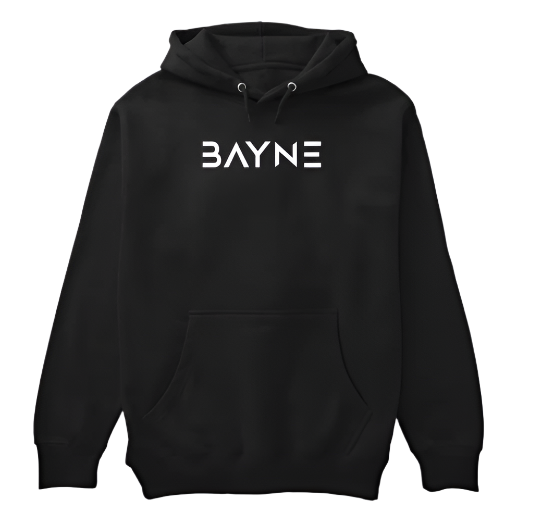 Comfort Bayne Hoodie - White on Black