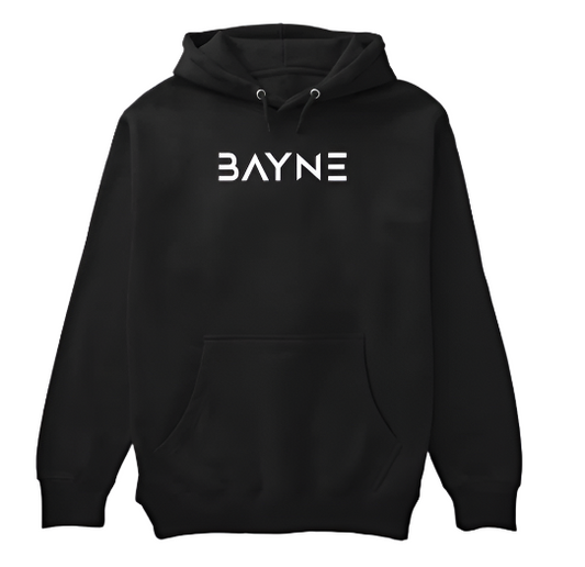 Comfort Bayne Hoodie - White on Black