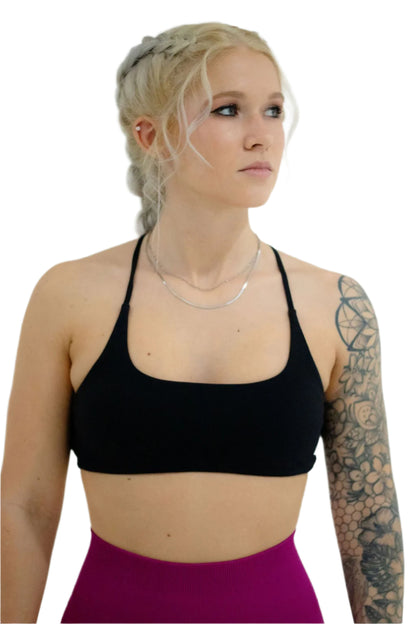 Criss Cross Sports Bra - Black