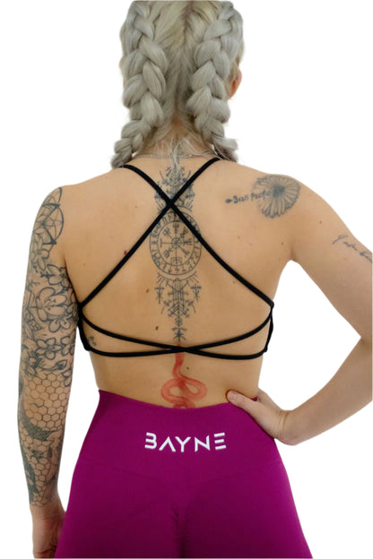 Criss Cross Sports Bra - Black