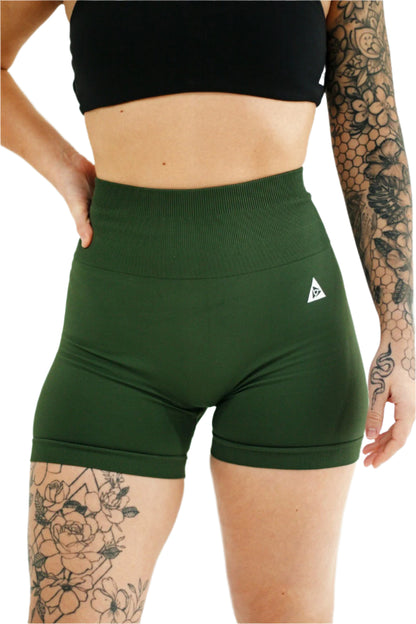 Seamless Scrunch Shorts - Olive Drab
