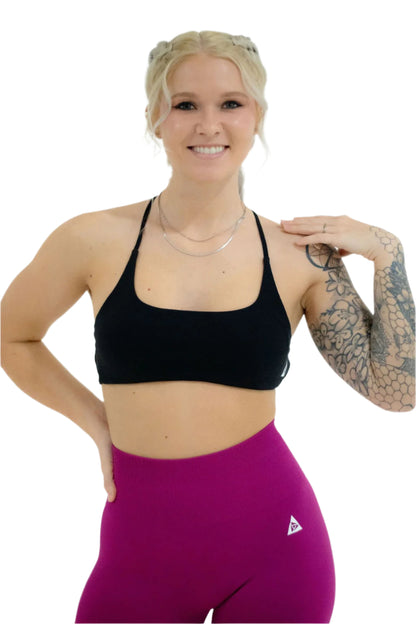 Criss Cross Sports Bra - Black