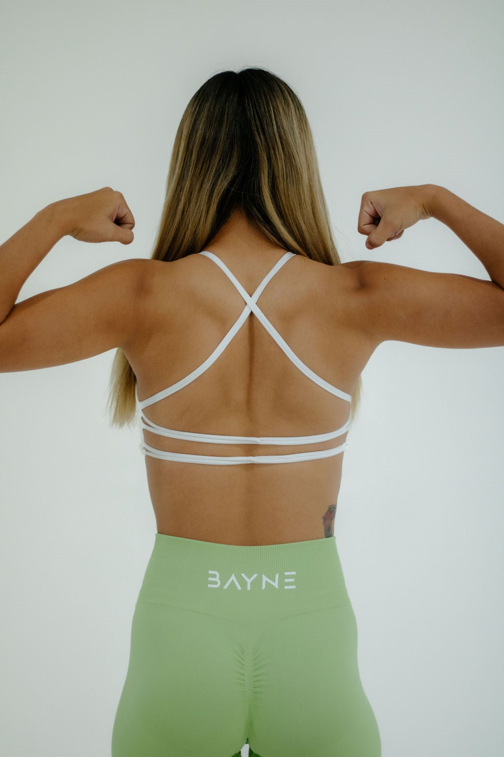 Double Looped Sports Bra - White